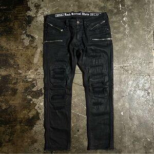 WAIST 34 Black Rock Revival Moto 2.0 jeans